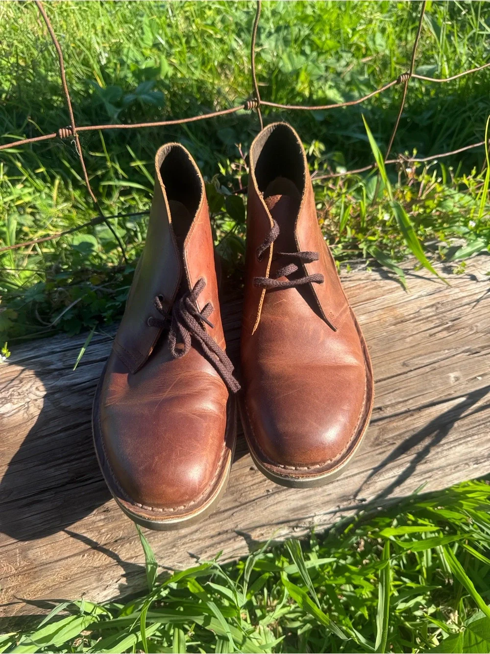 Clarks Bushacre 2 chukka boots dark brown leather size 9
